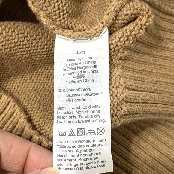 J.Crew Sweater Women Brown Long Sleeves Size L Turtle Neck Diamond Bead Accents - Picture 11 of 12